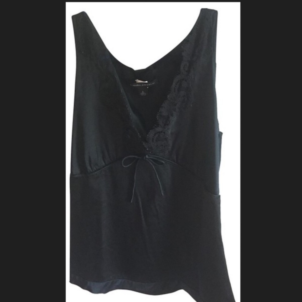 Black satiny tank top